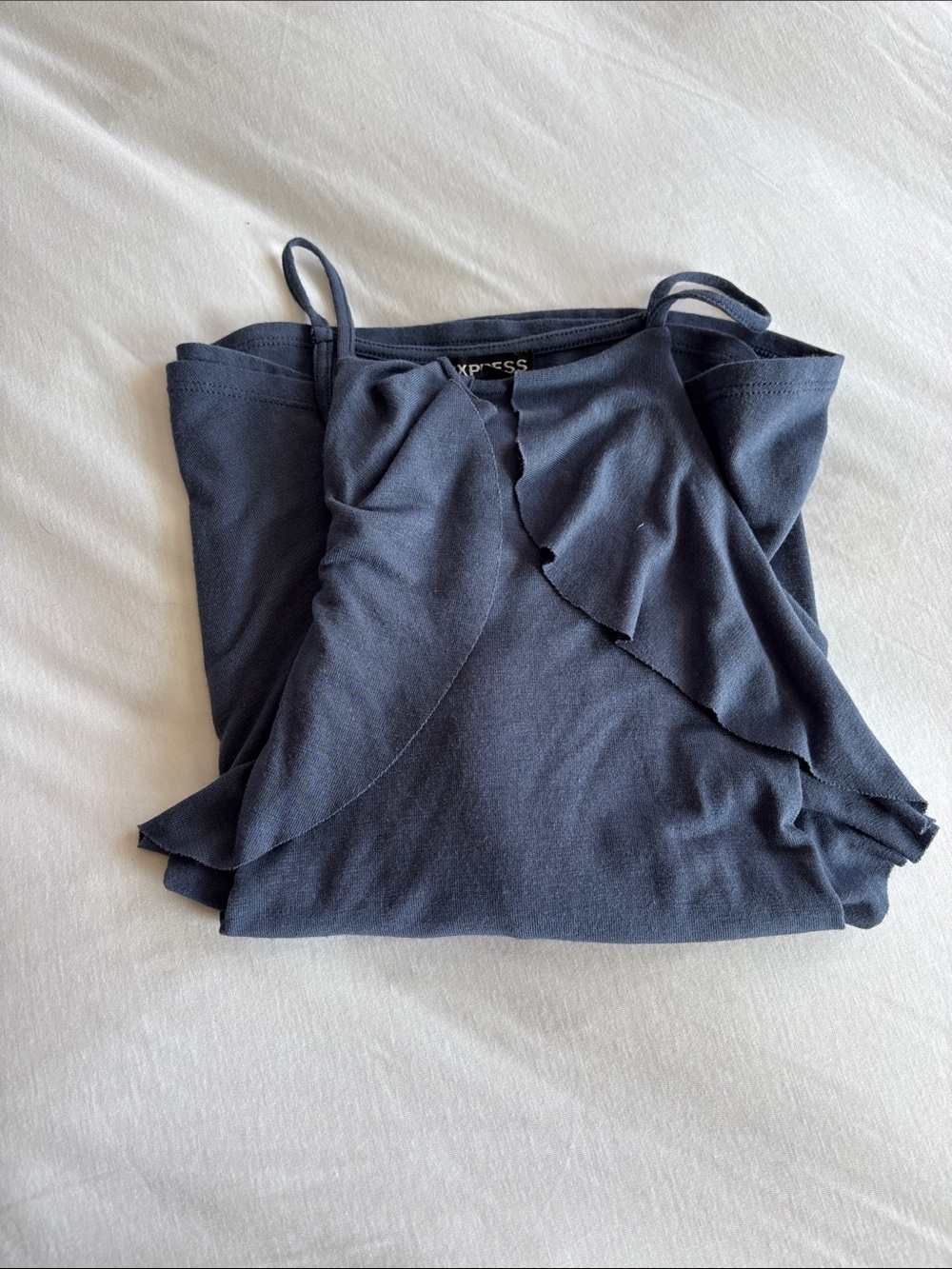 Express Blue Ruffle Knot Cami - Picture 5 of 6
